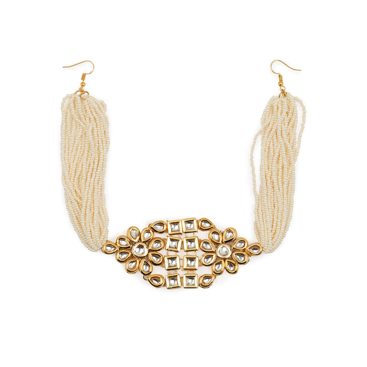 Kundan & Pearls Beaded Hair Band | SHOBITAM