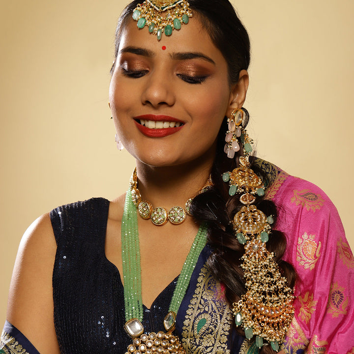 Maharani Kundan Beaded Braid/ Chotti | SHOBITAM