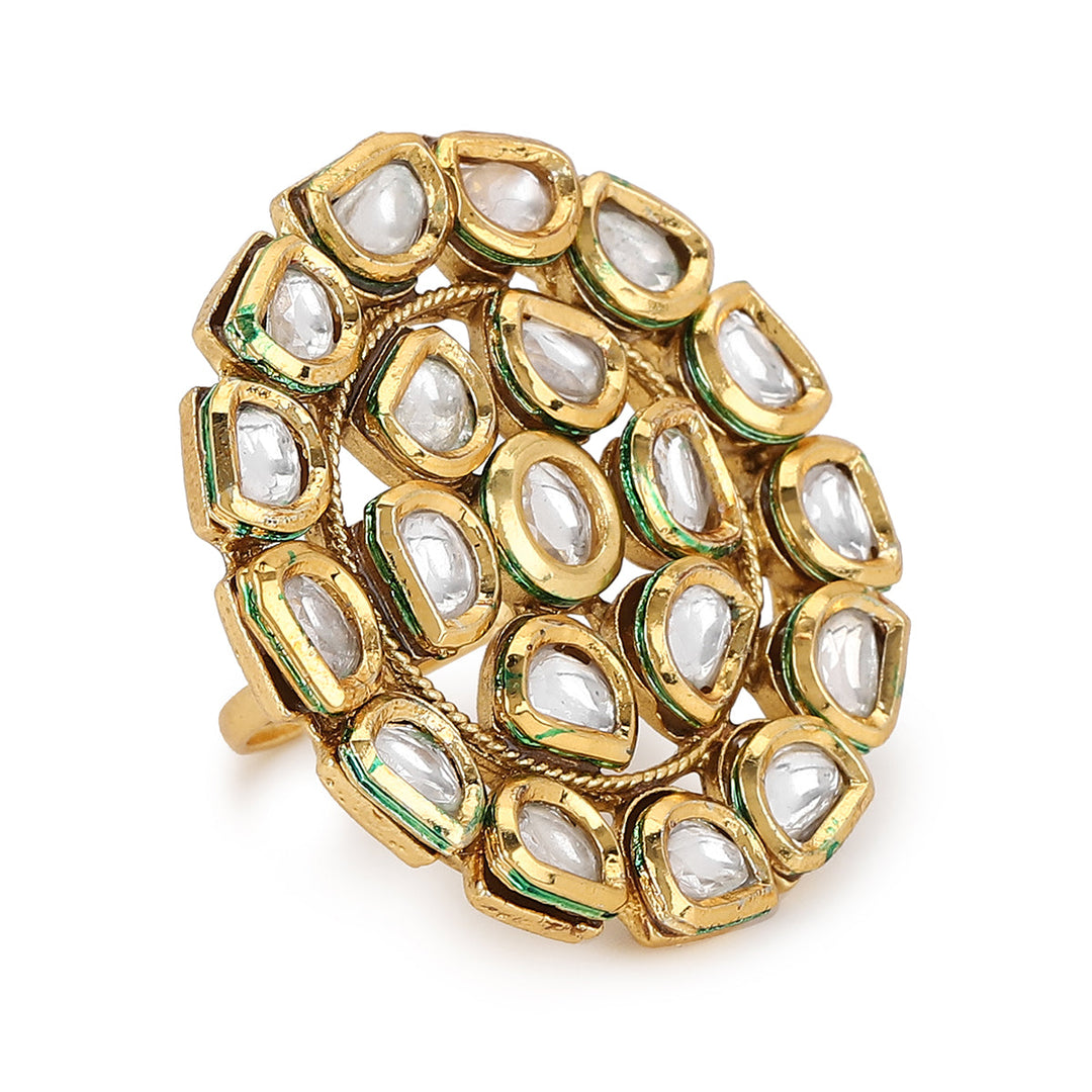 Kundan Cocktail Ring | SHOBITAM