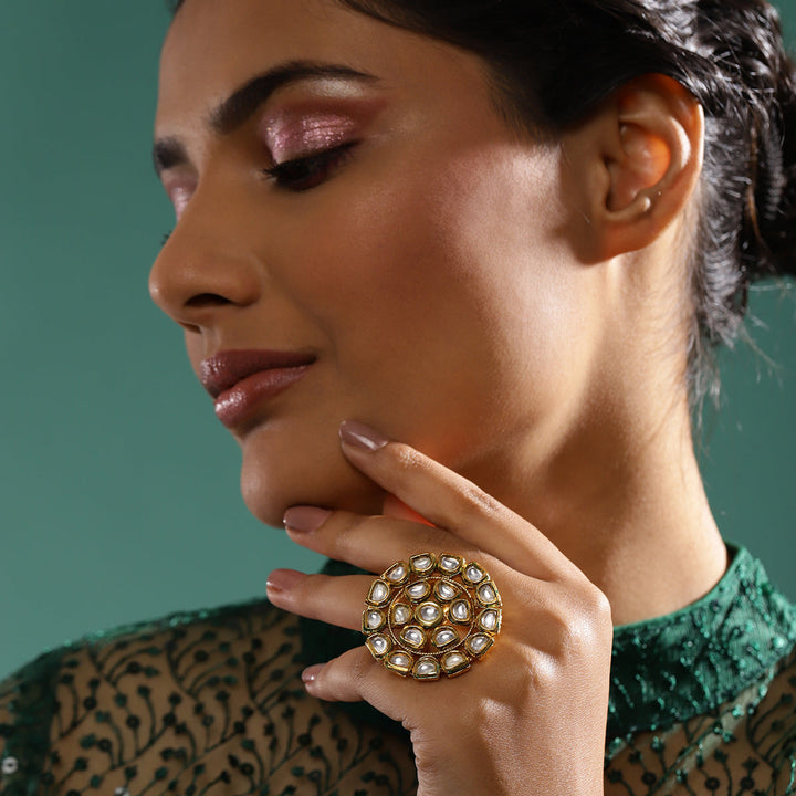 Kundan Cocktail Ring | SHOBITAM