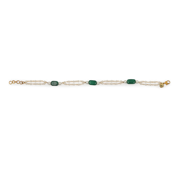 Pearl and Stone Anklets (set of 2) | Shobitam