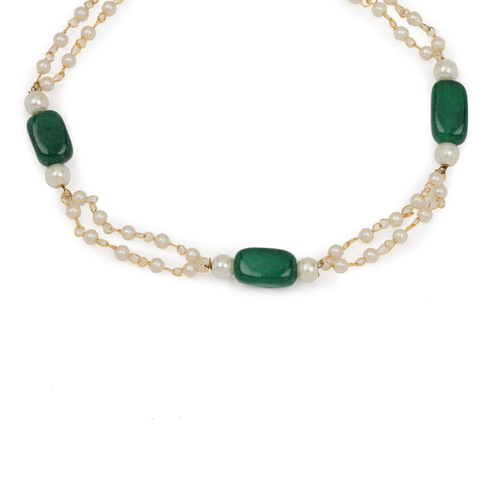 Pearl and Stone Anklets (set of 2) | Shobitam