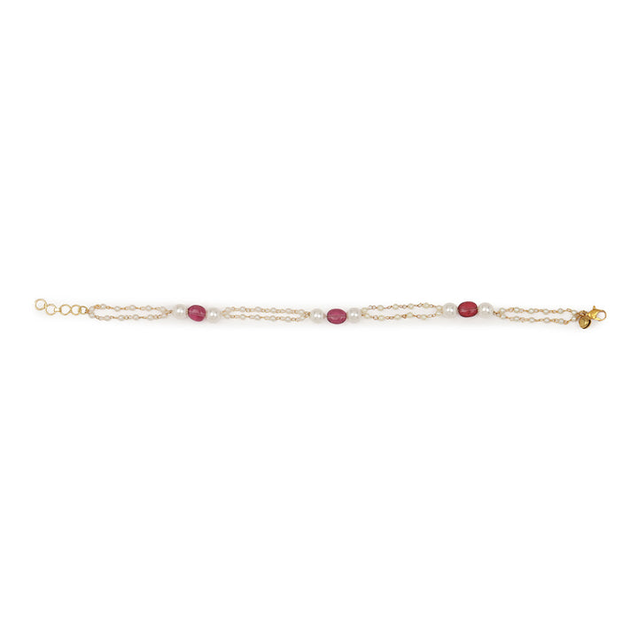 Pearl and Stone Anklets (set of 2) | SHOBITAM