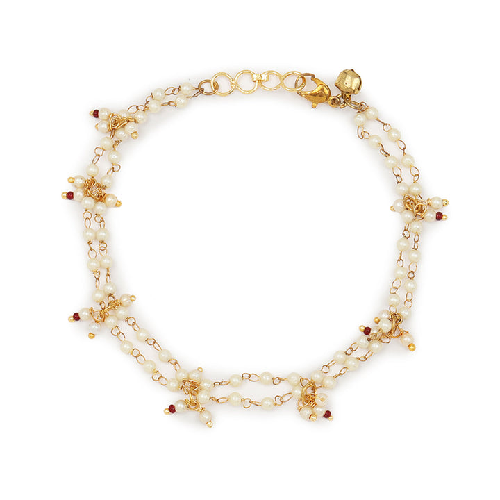 Pearl and Stone Anklets (set of 2) | SHOBITAM