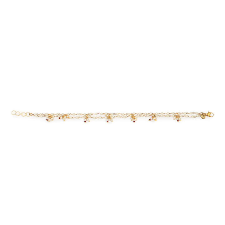 Pearl and Stone Anklets (set of 2) | SHOBITAM