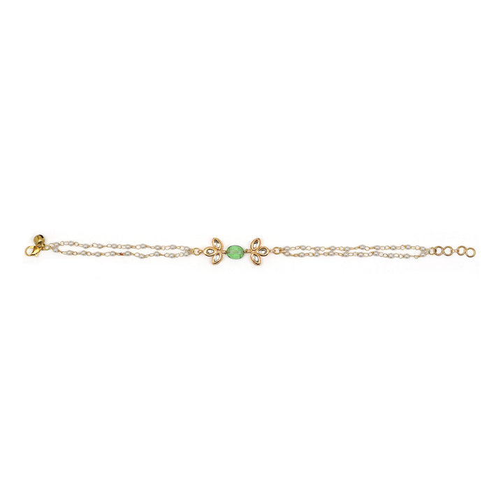 Pearl and Stone Kundan Anklets (set of 2) | SHOBITAM
