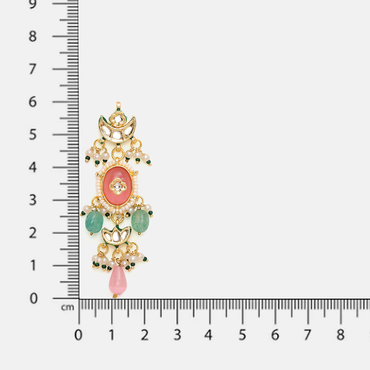 Blush Pink Kundan Earrings | SHOBITAM