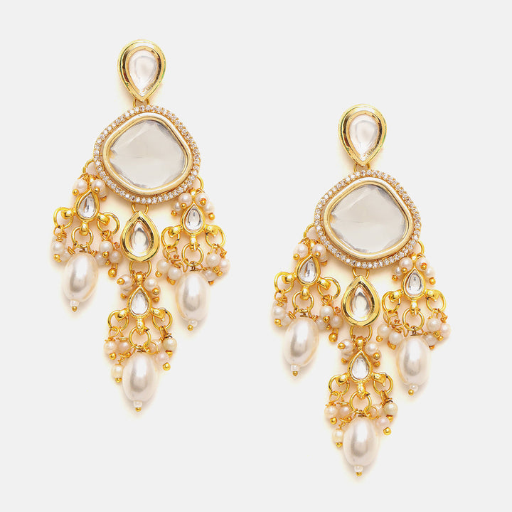 Kundan Earrings with Pearls | SHOBITAM