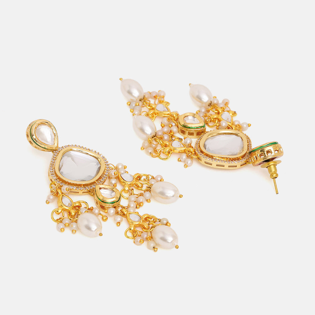 Kundan Earrings with Pearls | SHOBITAM
