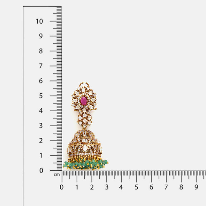 Diamond and Stone Jhumka Earrings | SHOBITAM
