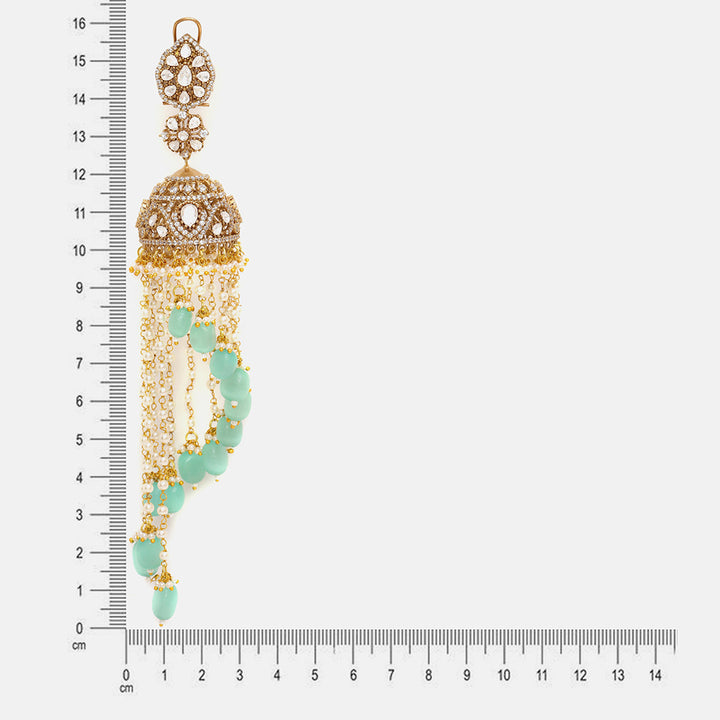 Diamond and Stone Jhumka Earrings | SHOBITAM