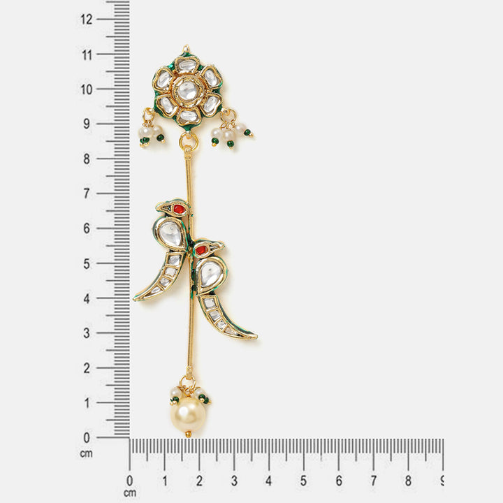 Ruby Raang Birdie Kundan Earrings| SHOBITAM