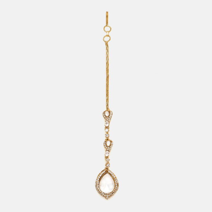 Tear Drop Kundan Maang Tikka | SHOBITAM
