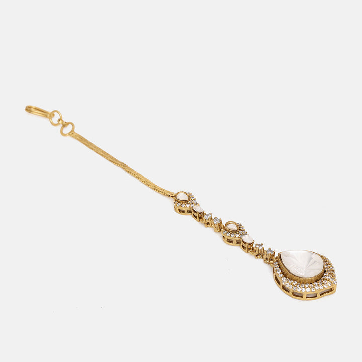 Tear Drop Kundan Maang Tikka | SHOBITAM