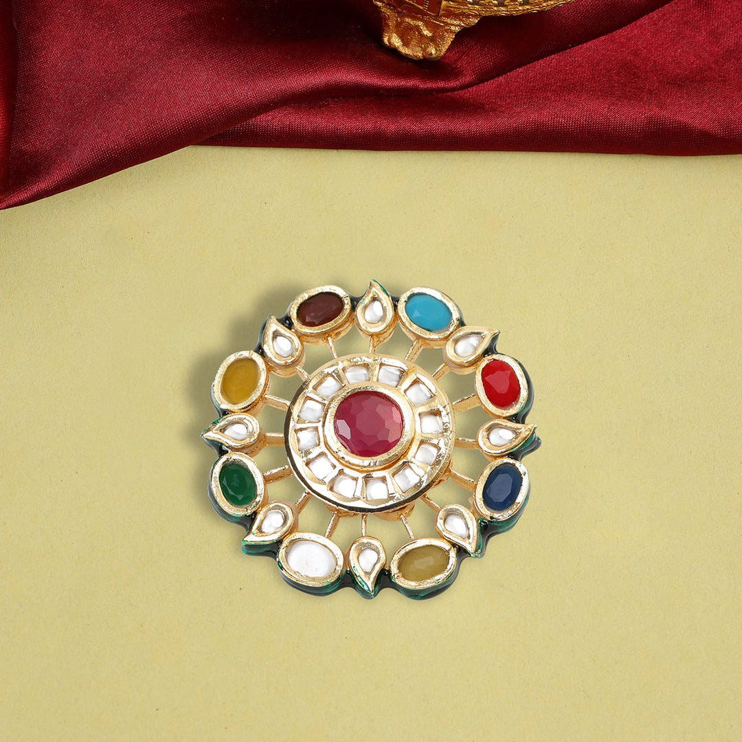 Ruby Raang Navratan Cocktail Ring| SHOBITAM