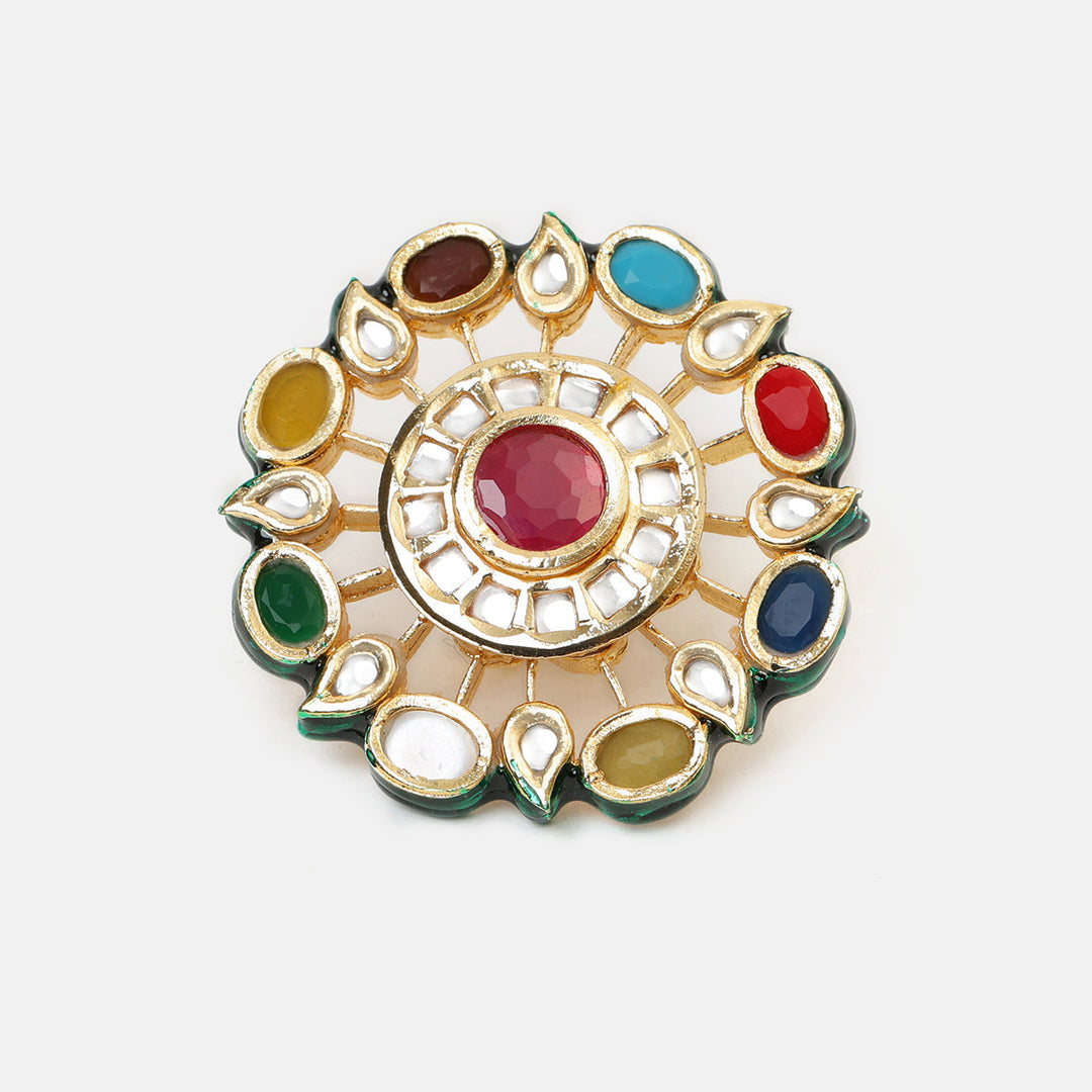 Ruby Raang Navratan Cocktail Ring| SHOBITAM