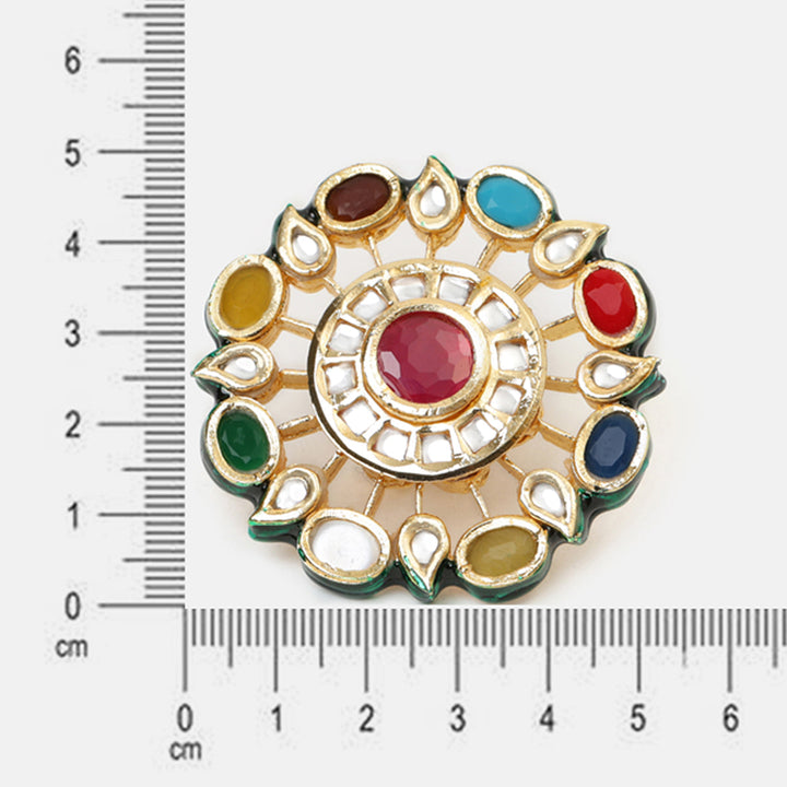 Ruby Raang Navratan Cocktail Ring| SHOBITAM