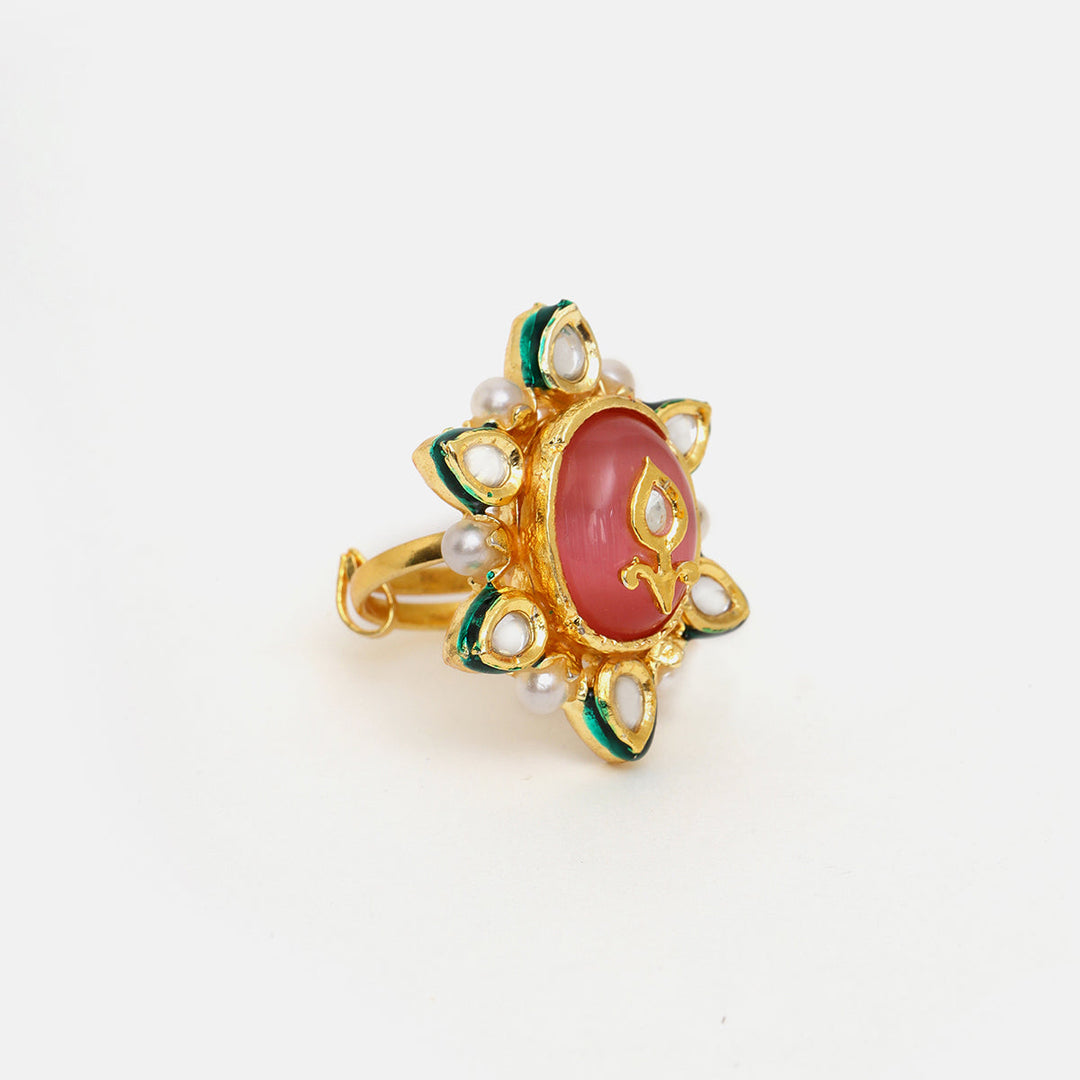 Kundan Cocktail Ring  | SHOBITAM