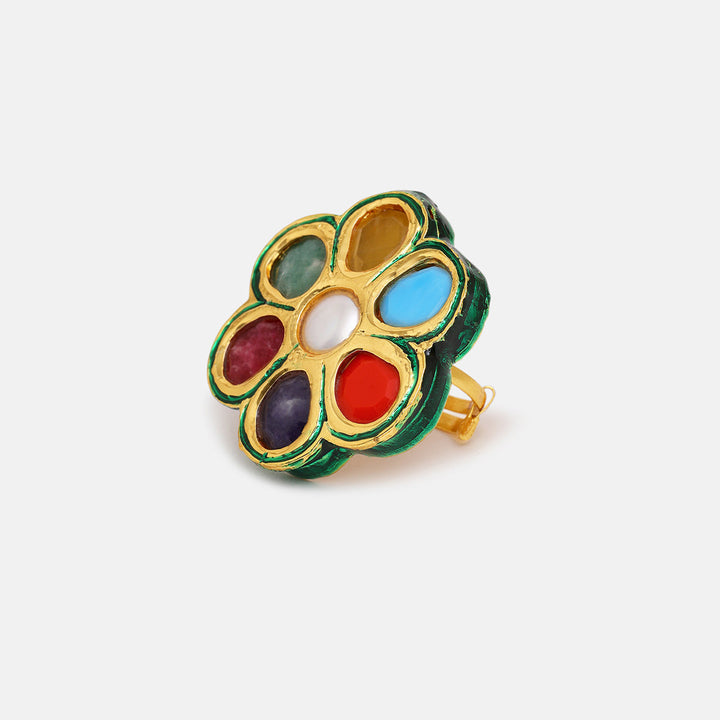 Navratan Cocktail Ring | SHOBITAM