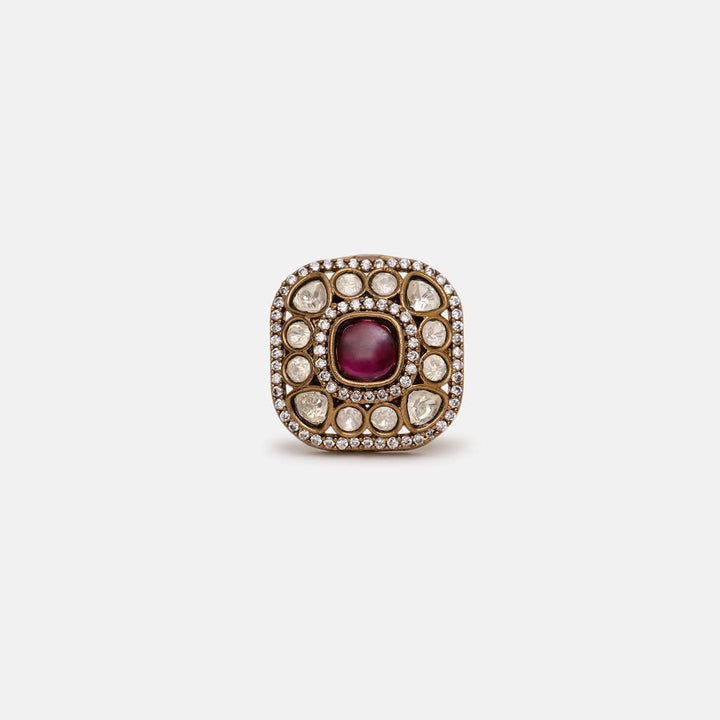 Kundan and Stone Ring | SHOBITAM