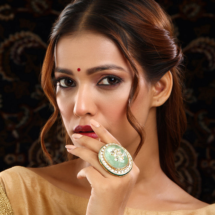 Kundan and Stone Ring | SHOBITAM