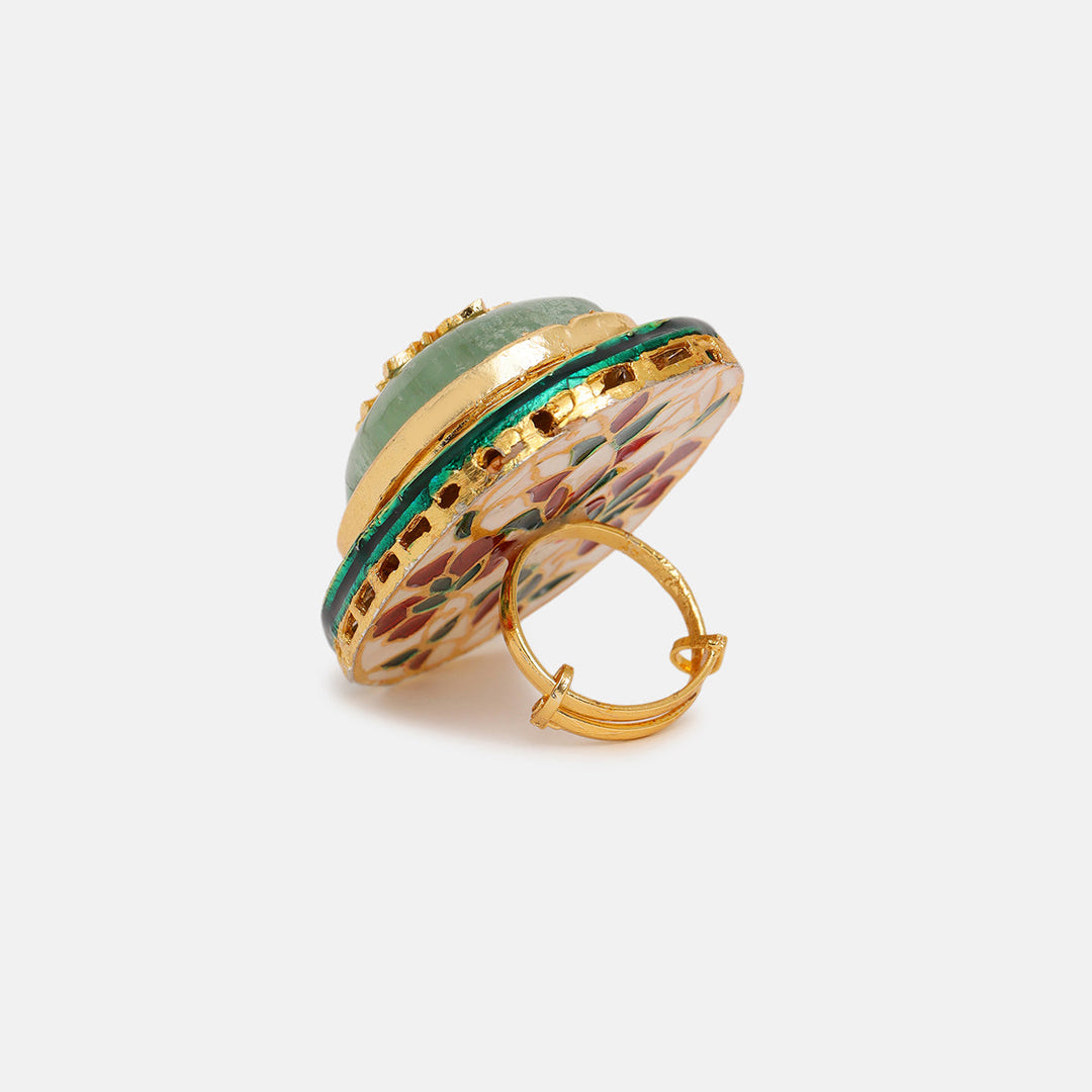 Kundan and Stone Ring | SHOBITAM
