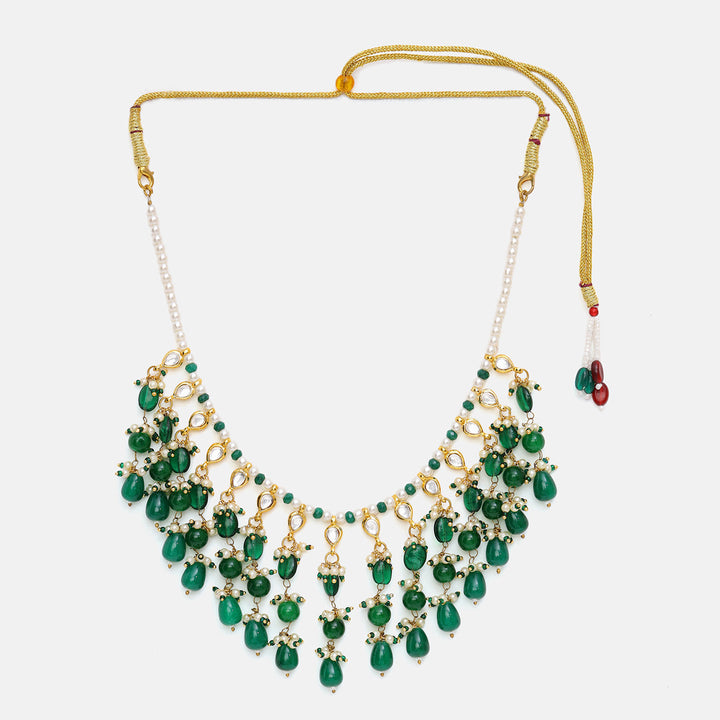 Kundan and Emerald Necklace | SHOBITAM