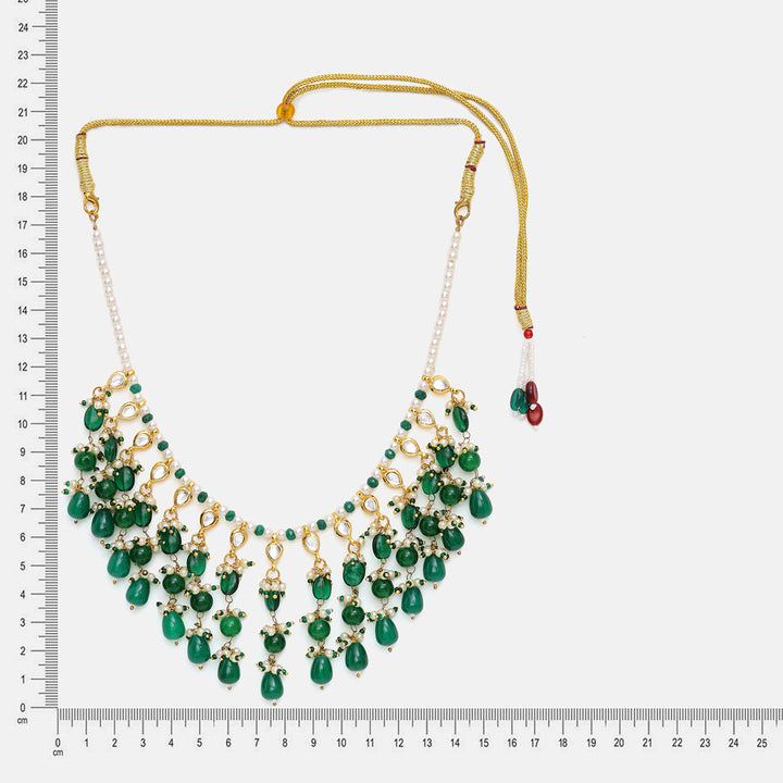 Kundan and Emerald Necklace | SHOBITAM