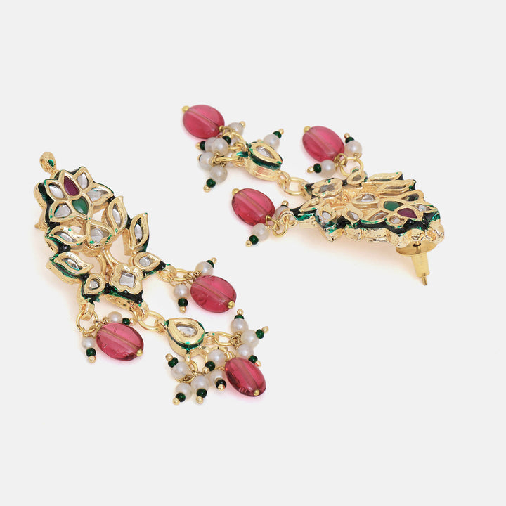 Kundan and Stonework Necklace with Matching Earrings | SHOBITAM
