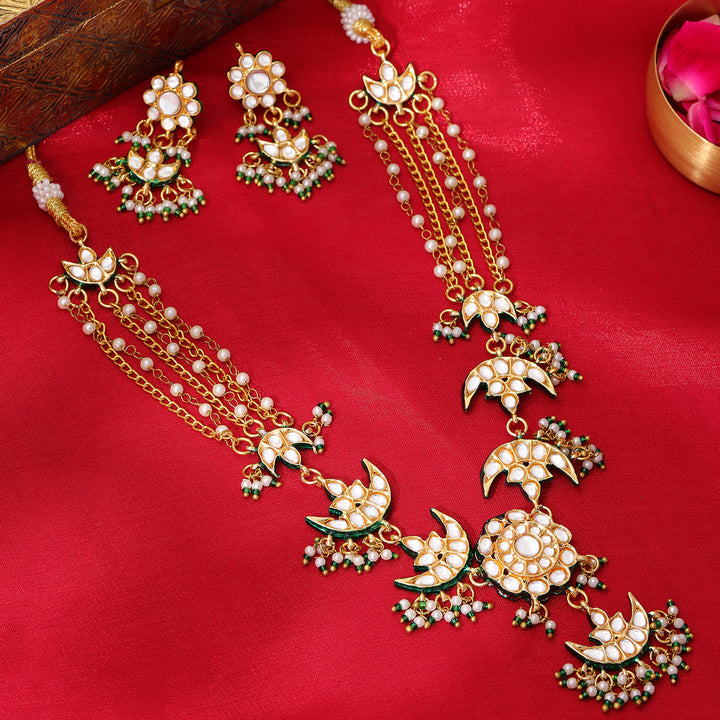 Kundan Necklace with Earrings| SHOBITAM