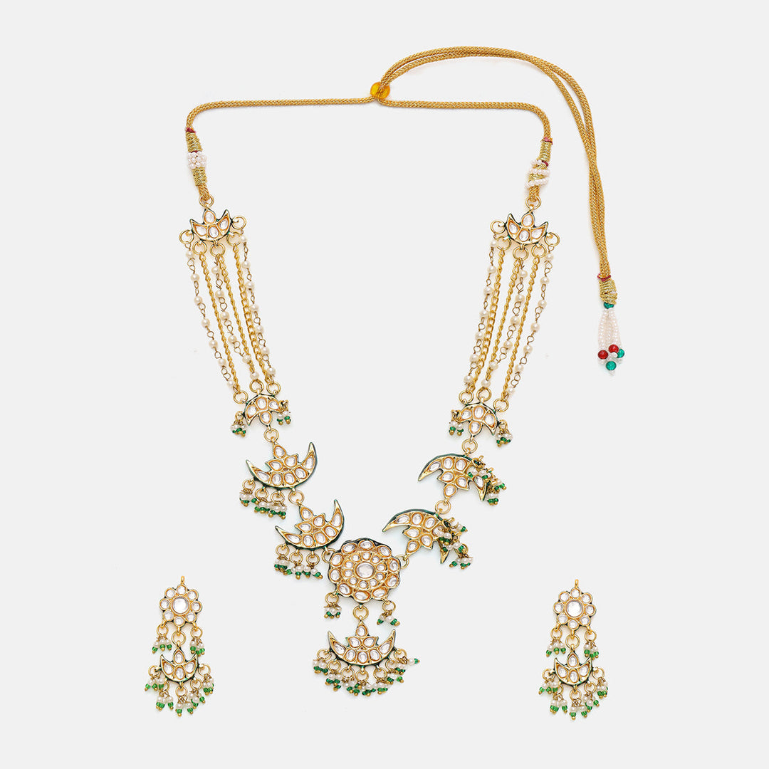 Kundan Necklace with Earrings| SHOBITAM