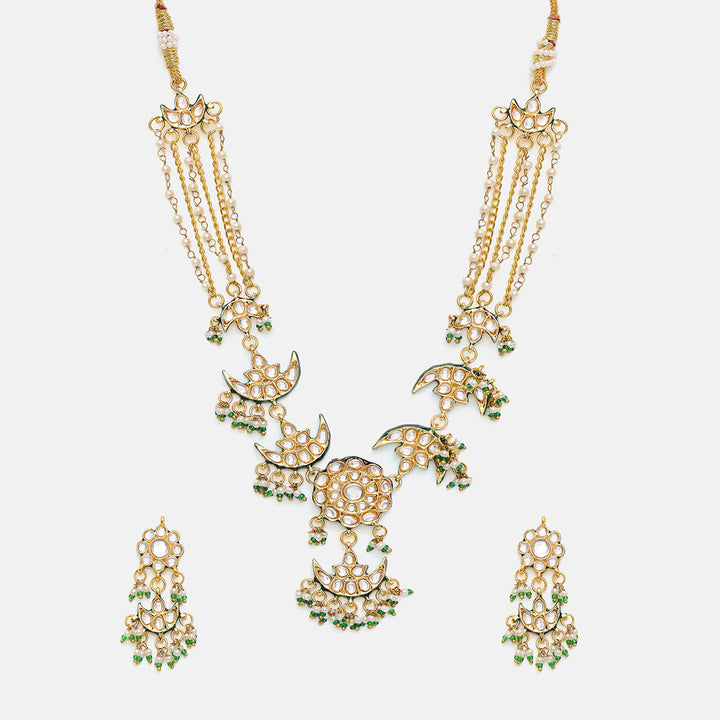 Kundan Necklace with Earrings| SHOBITAM