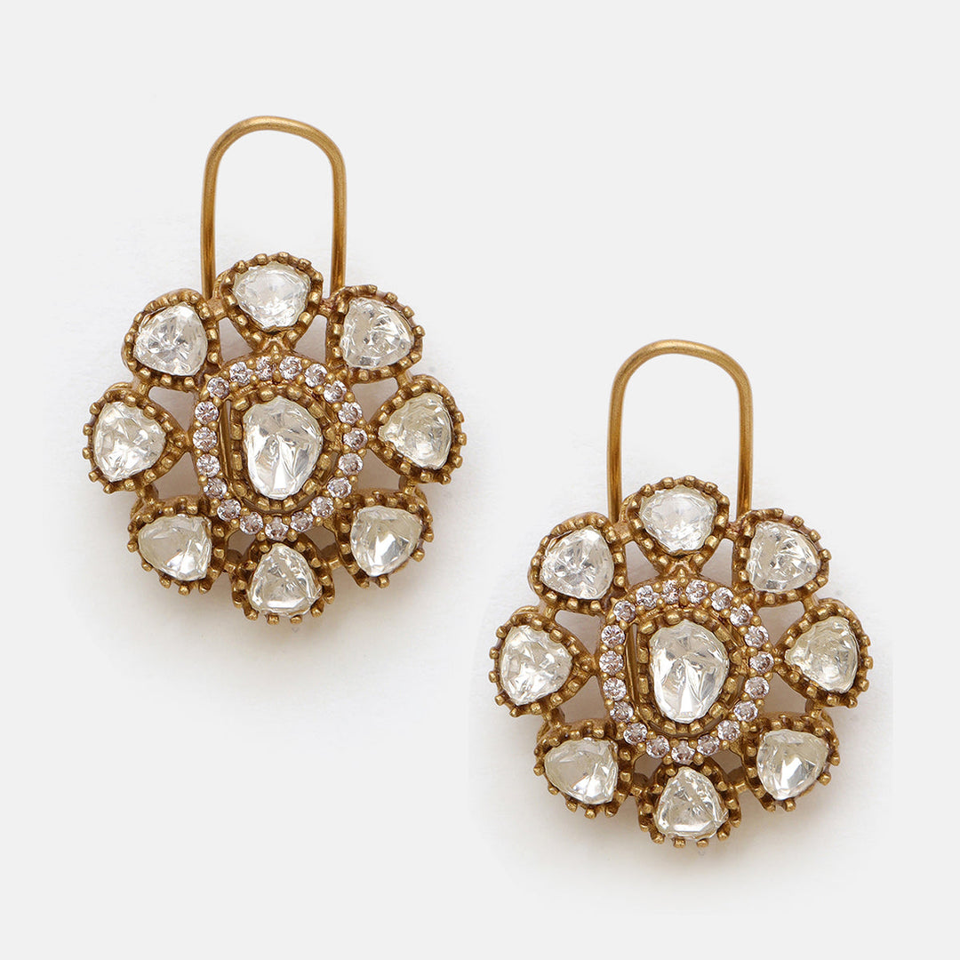 Kundan Flower Necklace with Stud Earrings | SHOBITAM