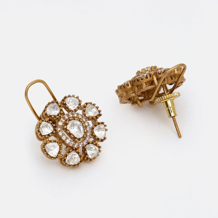 Kundan Flower Necklace with Stud Earrings | SHOBITAM