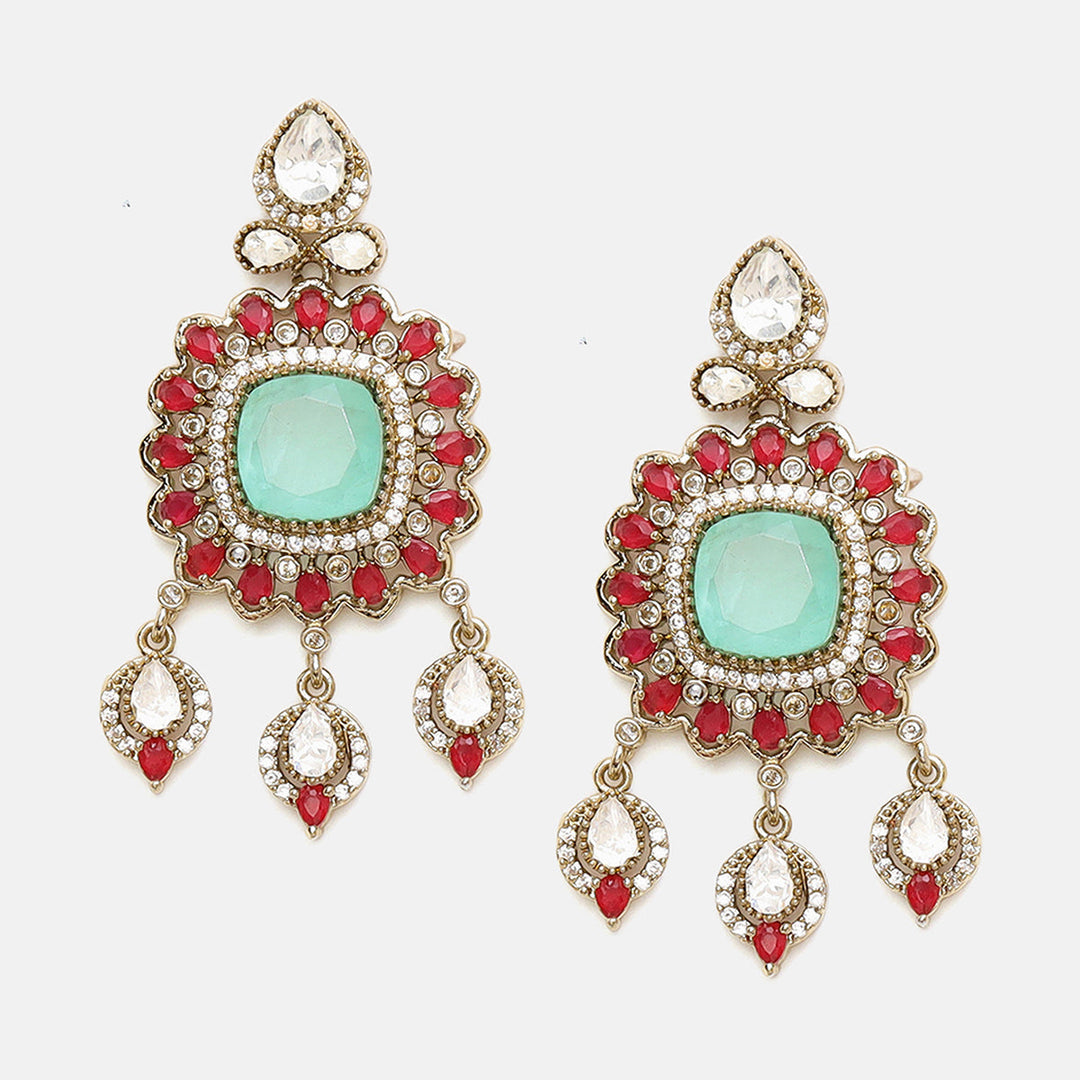 Stonework Moissanite Choker with Earrings| SHOBITAM