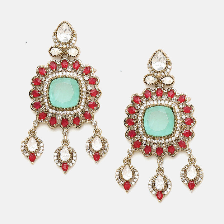 Stonework Moissanite Choker with Earrings| SHOBITAM