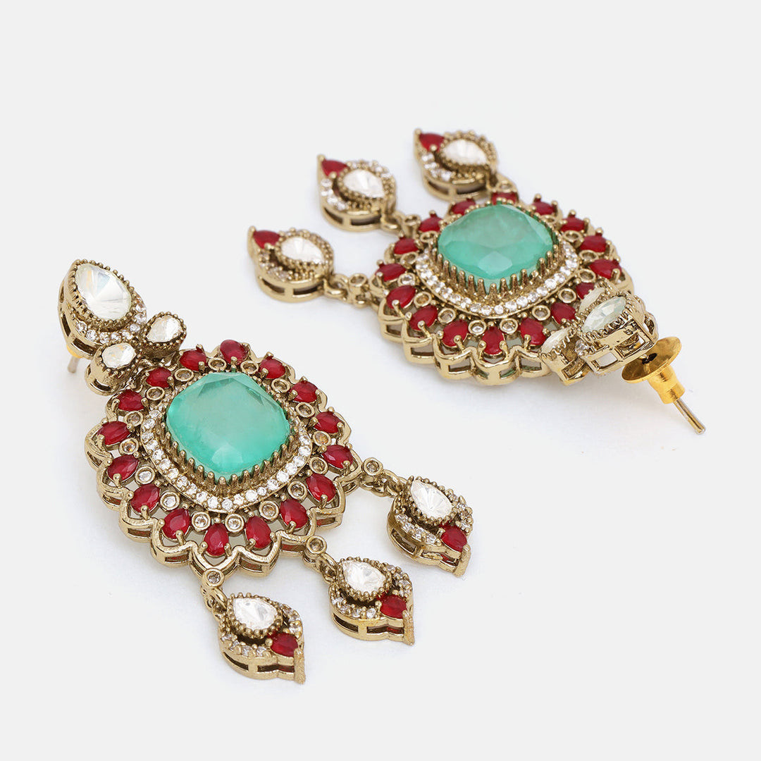 Stonework Moissanite Choker with Earrings| SHOBITAM