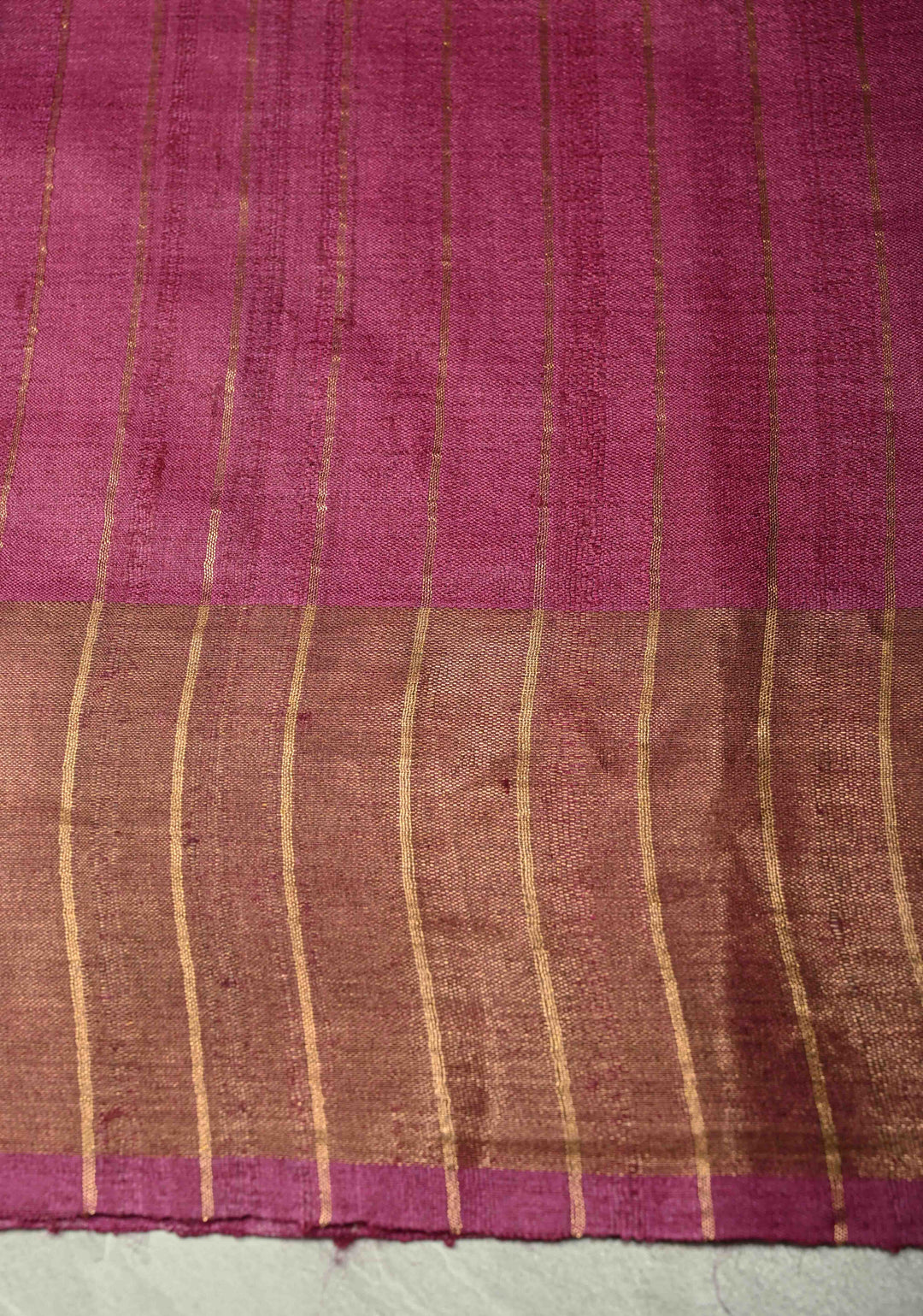 Deep Prussian Blue Pure Handloom Jari Tussar Silk Saree with Block Print Panel and Zari Border | SILK MARK CERTIFIED (Copy)