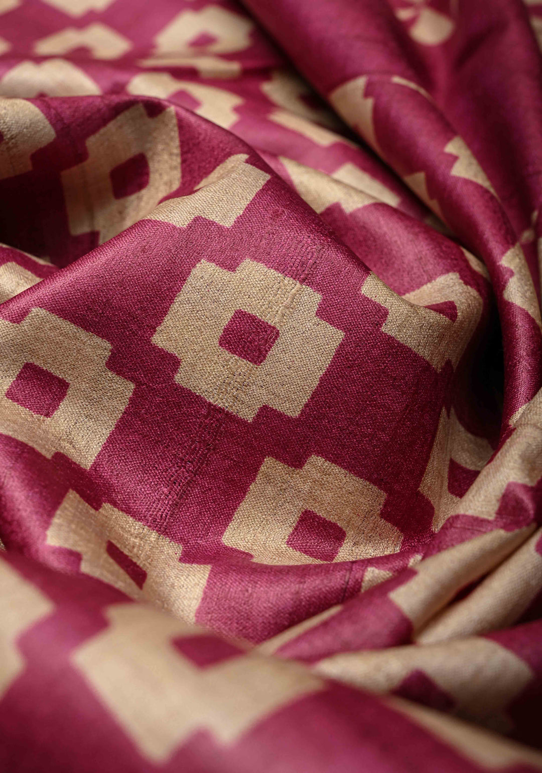 Deep Prussian Blue Pure Handloom Jari Tussar Silk Saree with Block Print Panel and Zari Border | SILK MARK CERTIFIED (Copy)