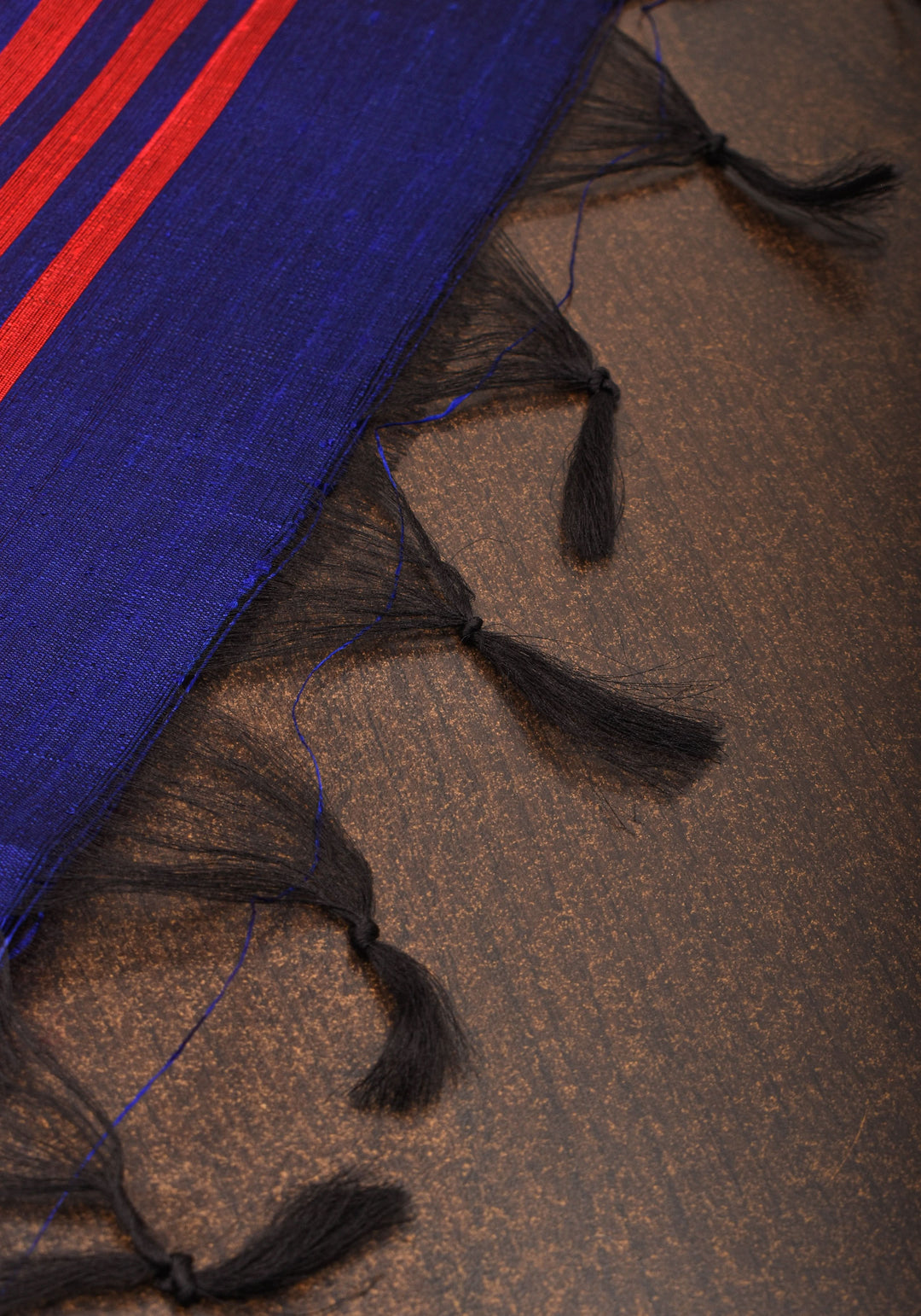 Pure Raw Silk Saree in Blue and  Zari Border | SILK MARK CERTIFIED
