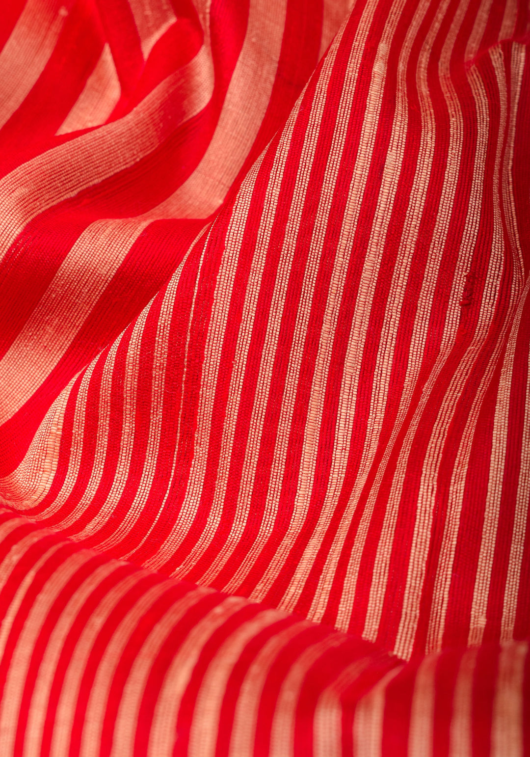 Peachy Pink Pure Raw Silk Saree and Gold Zari Border | SILK MARK CERTIFIED