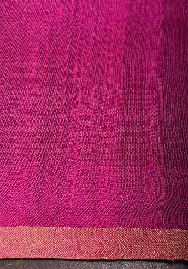 Midnight Blue and Pink Pure Raw Silk Saree  with Full Body Zari buttas | SILK MARK CERTIFIED