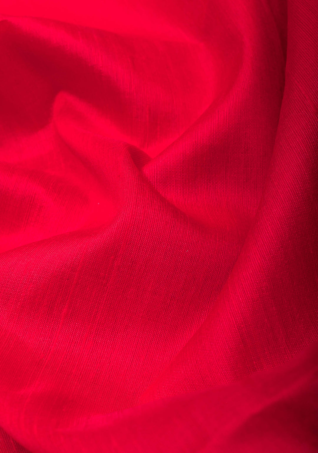 Red Pure Raw Silk Saree with Gold Tissue Zari Border | SILK MARK CERTIFIED