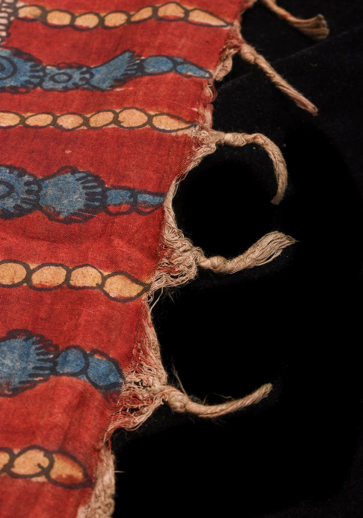 Gray Authentic Pen Kalamkari on Pure Assam Silk with Village Theme Pallu | SILK MARKED CERTIFIED