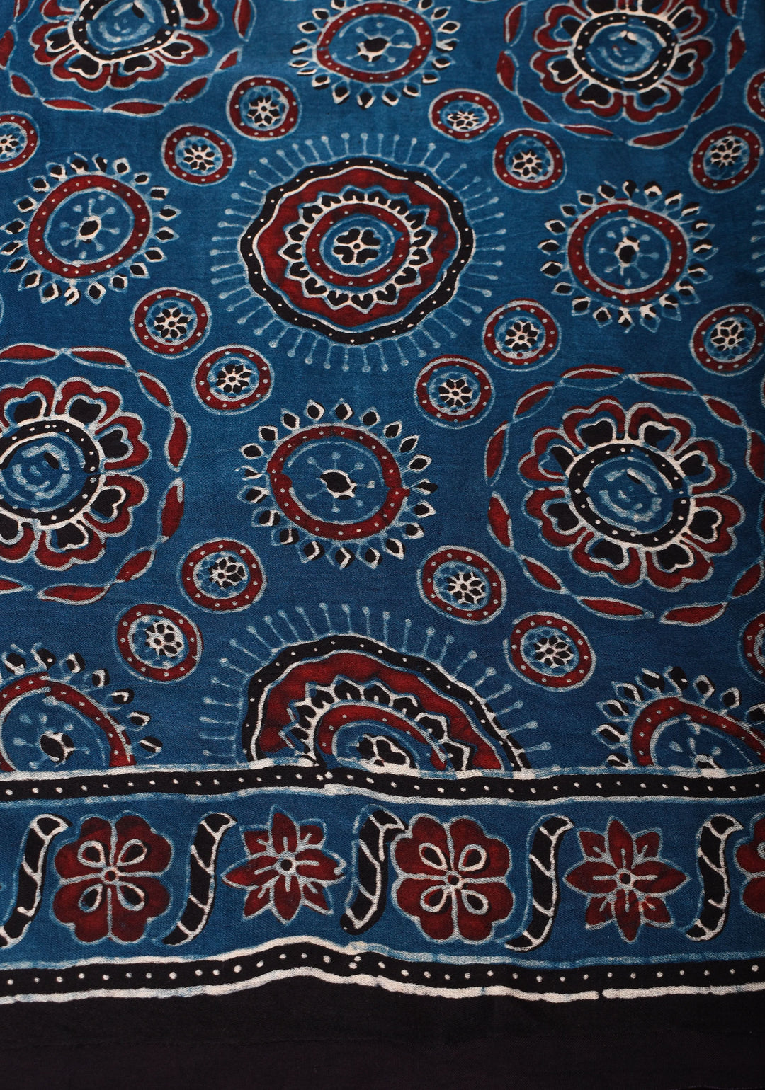 Stunning Indigo Ajrakh Hand Block Print on Modal Silk Saree. Vidya Balan Special!