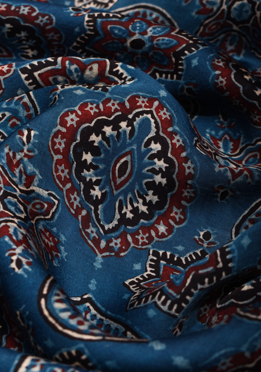 Stunning Indigo Ajrakh Hand Block Print on Modal Silk Saree. Vidya Balan Special!