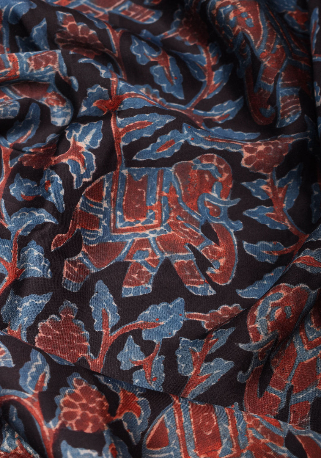 Black Ajrakh Hand Block Print on Modal Silk Saree