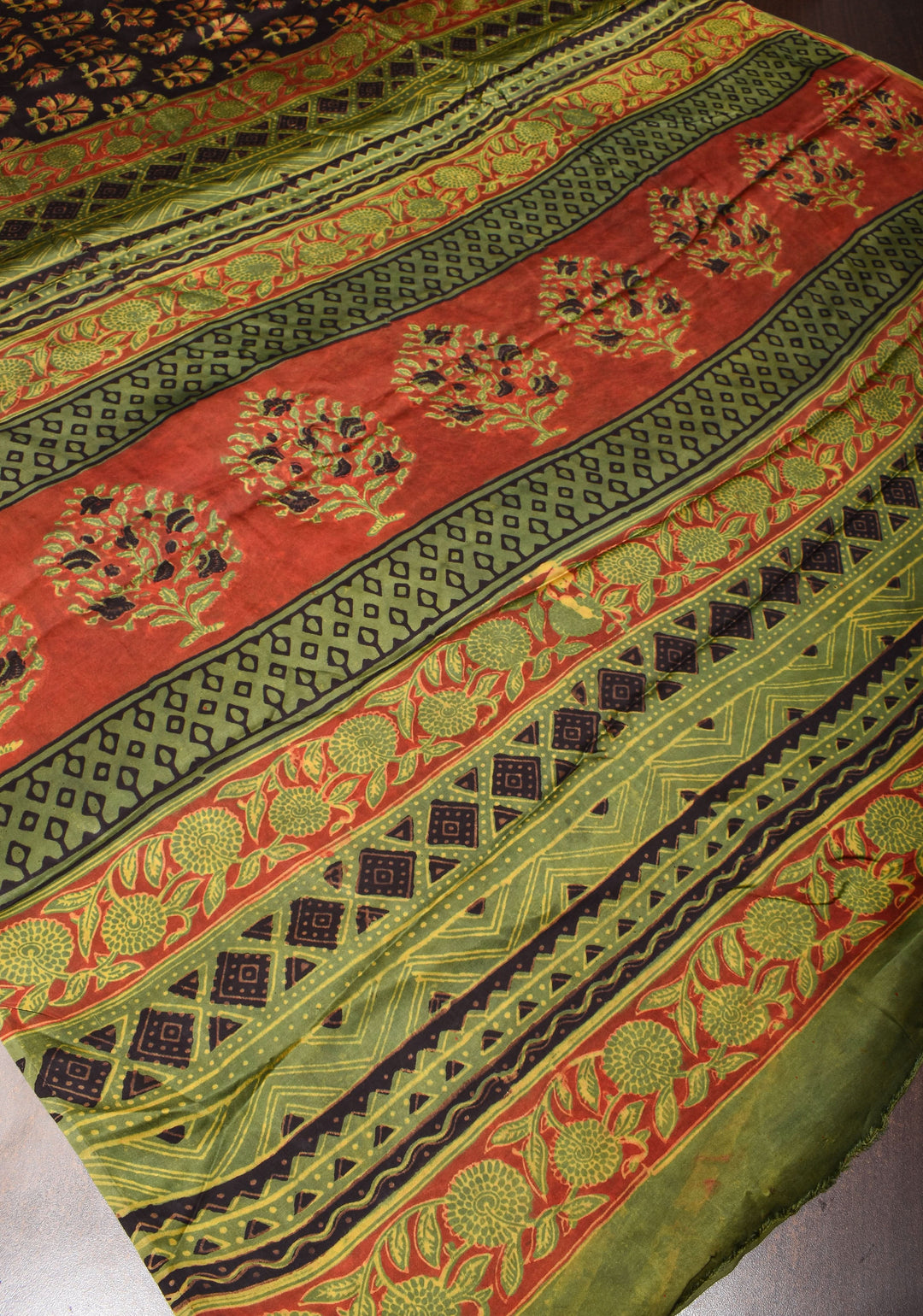 Vanaspati Hand Block Print on Modal Silk Saree in Black