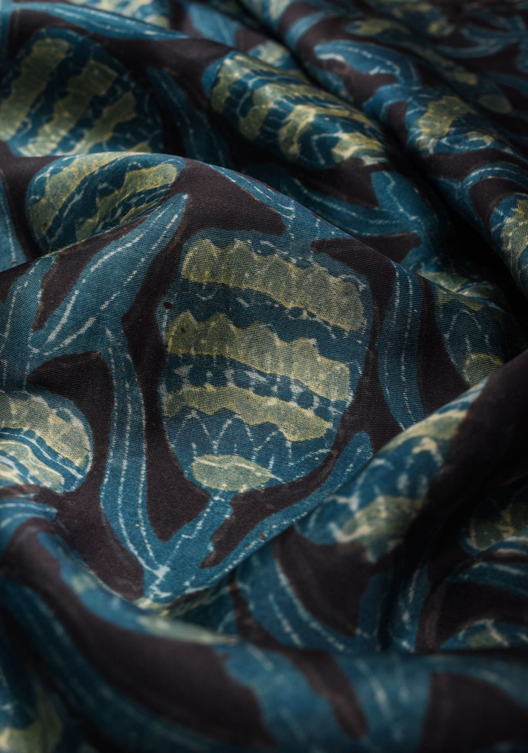 Vanaspati Hand Block Print on Modal Silk Saree in Black