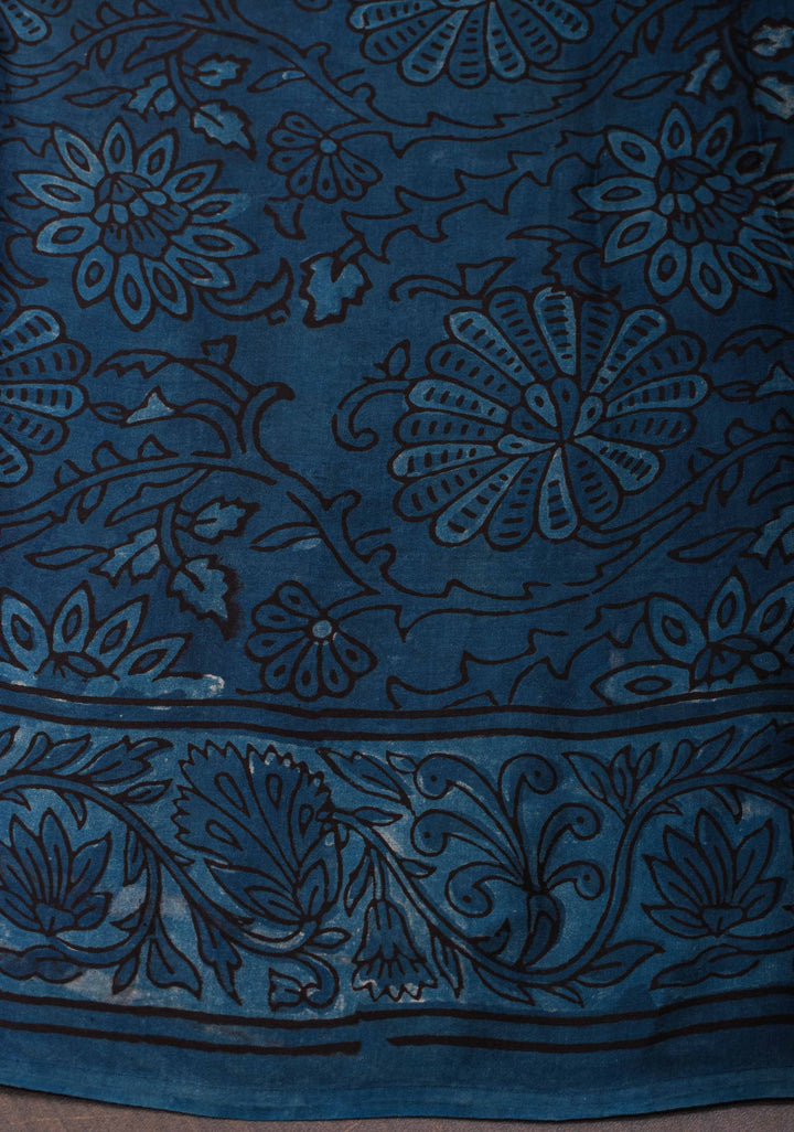 Deep Mauve Vanaspati Hand Block Print on Modal Silk Saree (Copy)